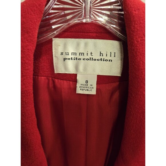 Vintage Summit Hill Red Wool Cashmere Blend Blazer Size 8 Petite Collection - Picture 6 of 7